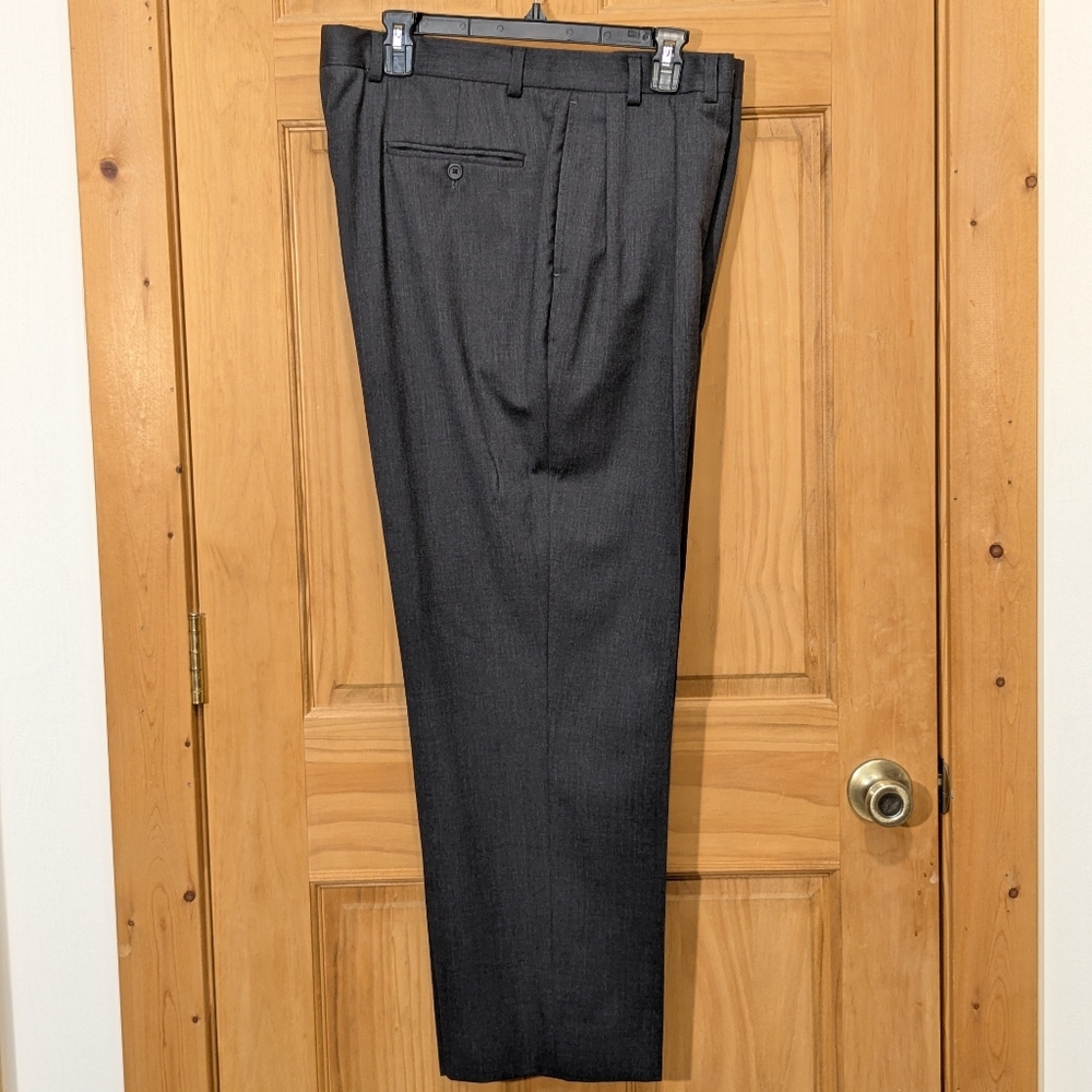 Nautica Wool Pants Trousers Slacks Pleated Gray Business Casual Men's 39x29